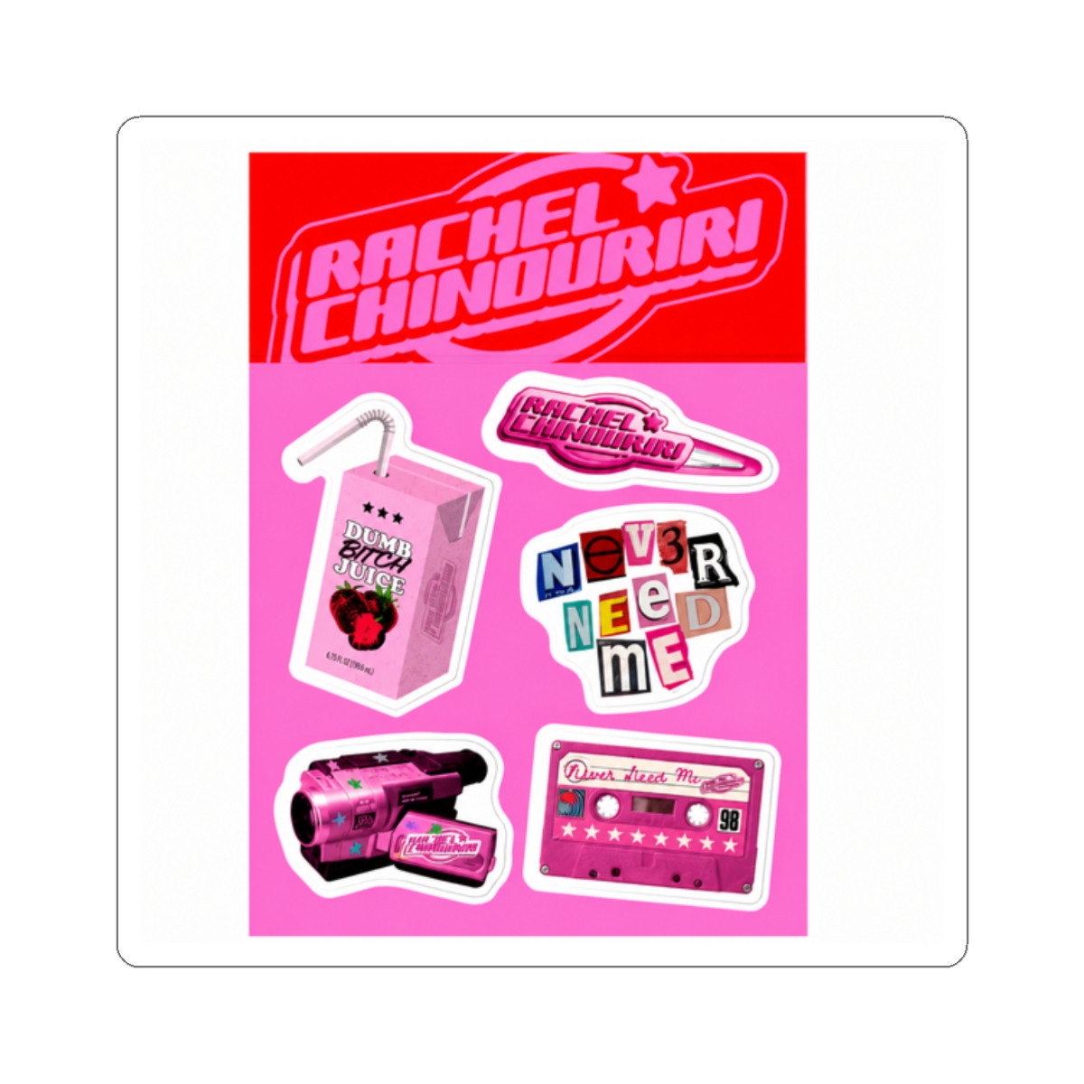 Never Need Me Sticker Set | Rachel Chinouriri - alternate angle 3, merchandise